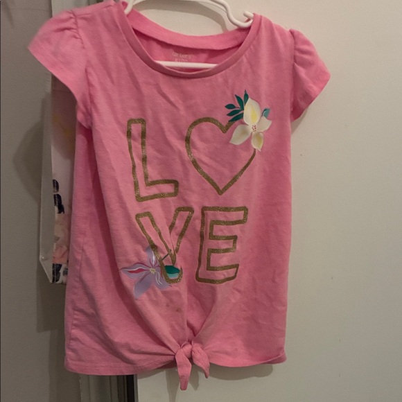 Carter's Other - Carter's Pink Tee with Love and Floral Design Size 6